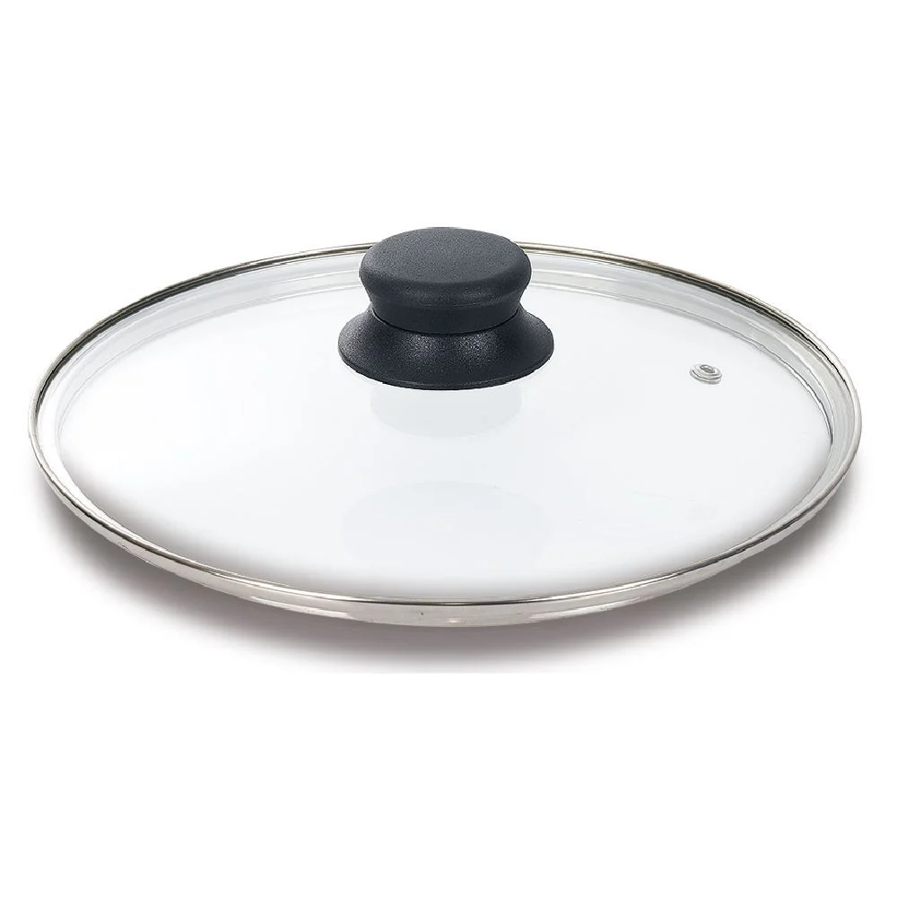 Sauteuse aluminium noir avec couvercle verre et poignée amovible Ø24cm