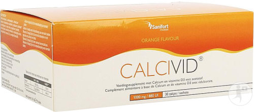 Calcivid 1000mg/880UI Orange 30 Sachets