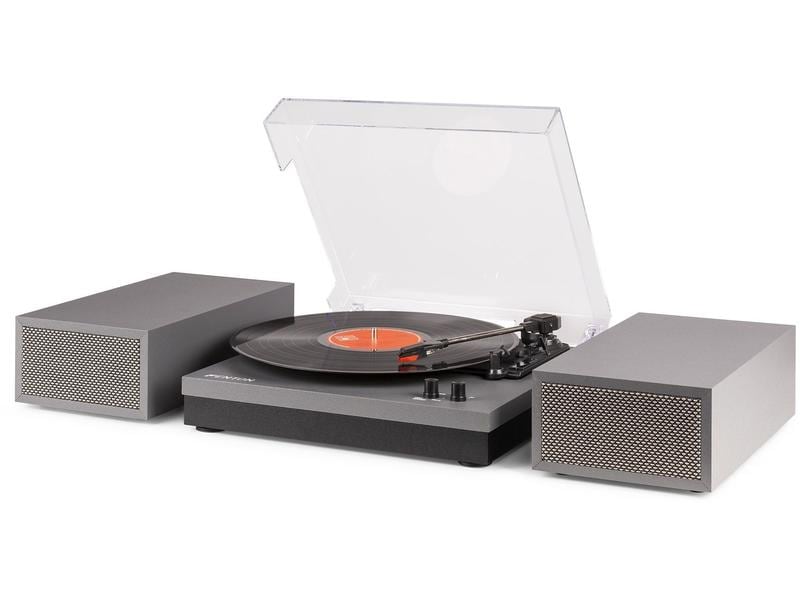 Fenton Plattenspieler RP165G Grau Hi-Fi Plattenspieler mit Bluetooth
