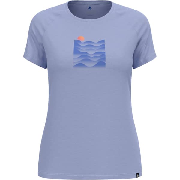 T-shirt randonnée ODLO W ASCENT PW 130 SUNSET CREW NECK S/S BLUE HERON MELANGE