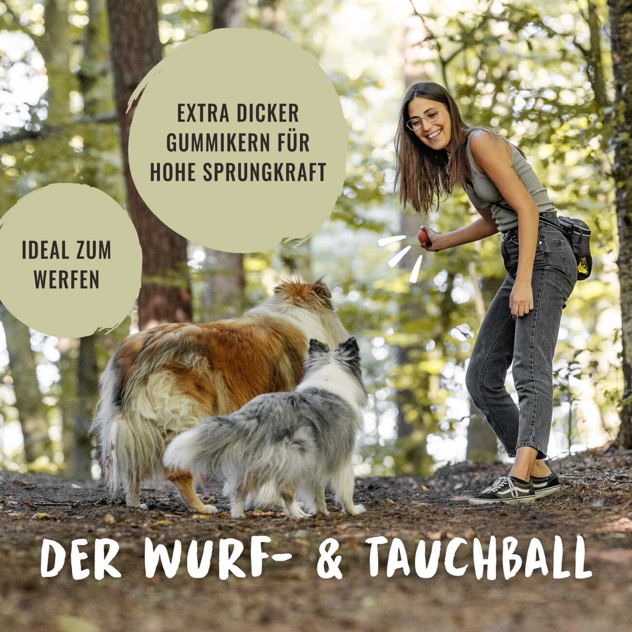 Rudelkönig Hundeball – Naturkautschuk Ball apricot