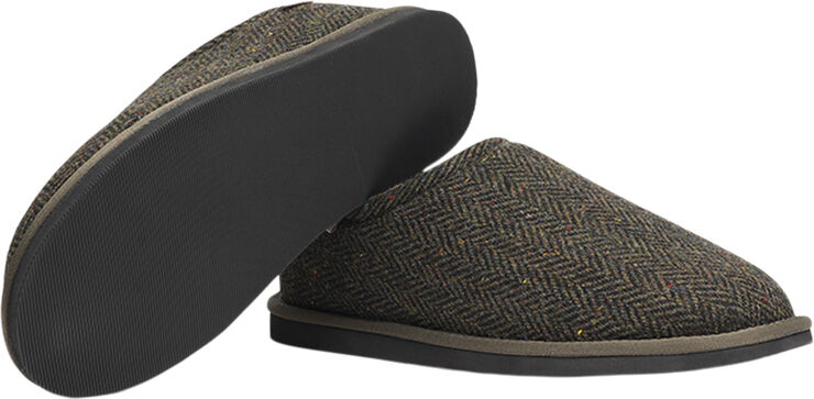 Lovelies PALPANA WOOL - CLOSED WOOL SLIPPERS WITH SHEARLING LINING Army