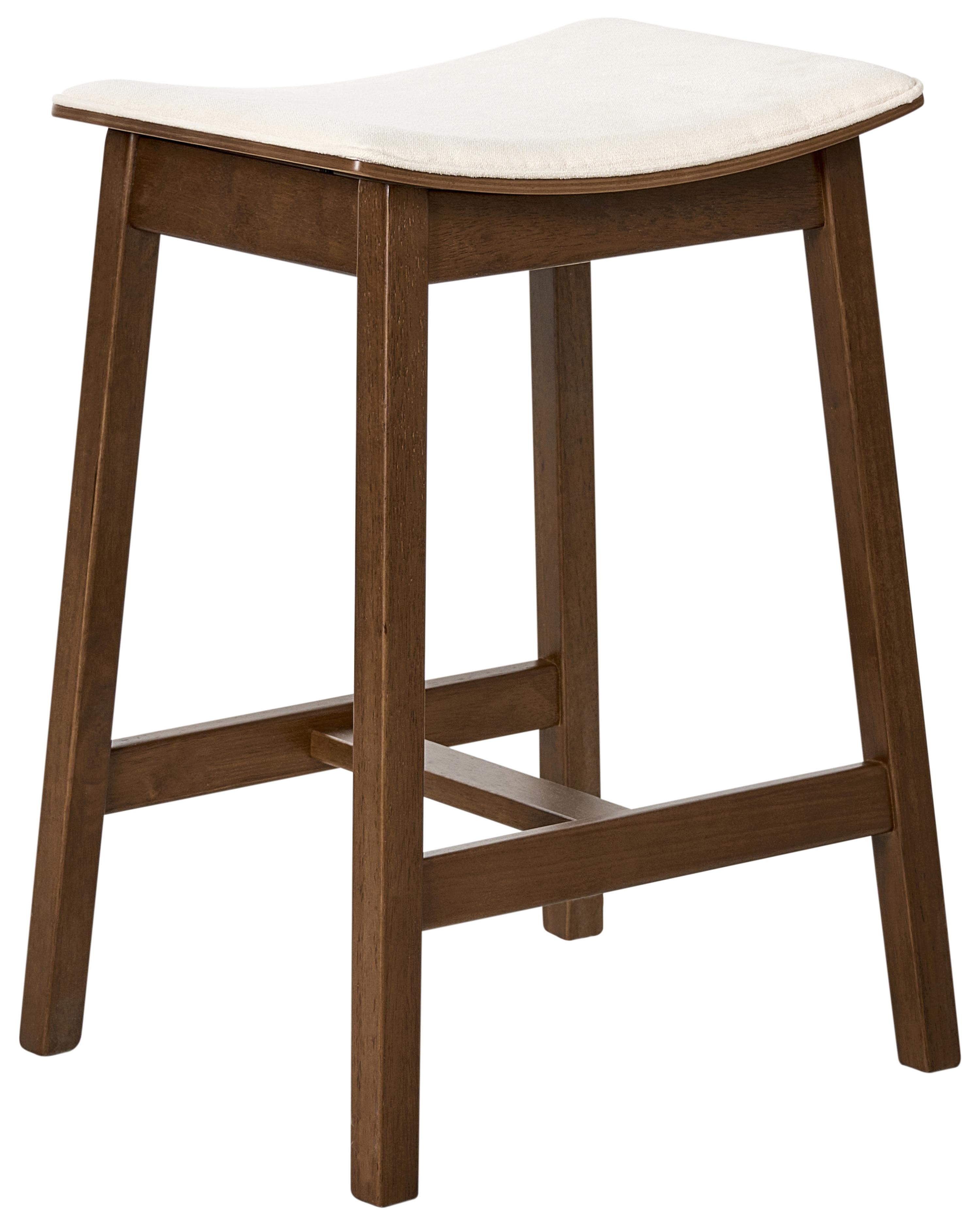 Set van 2 barkrukken DIXON Hout Gebroken wit/donkerbruin