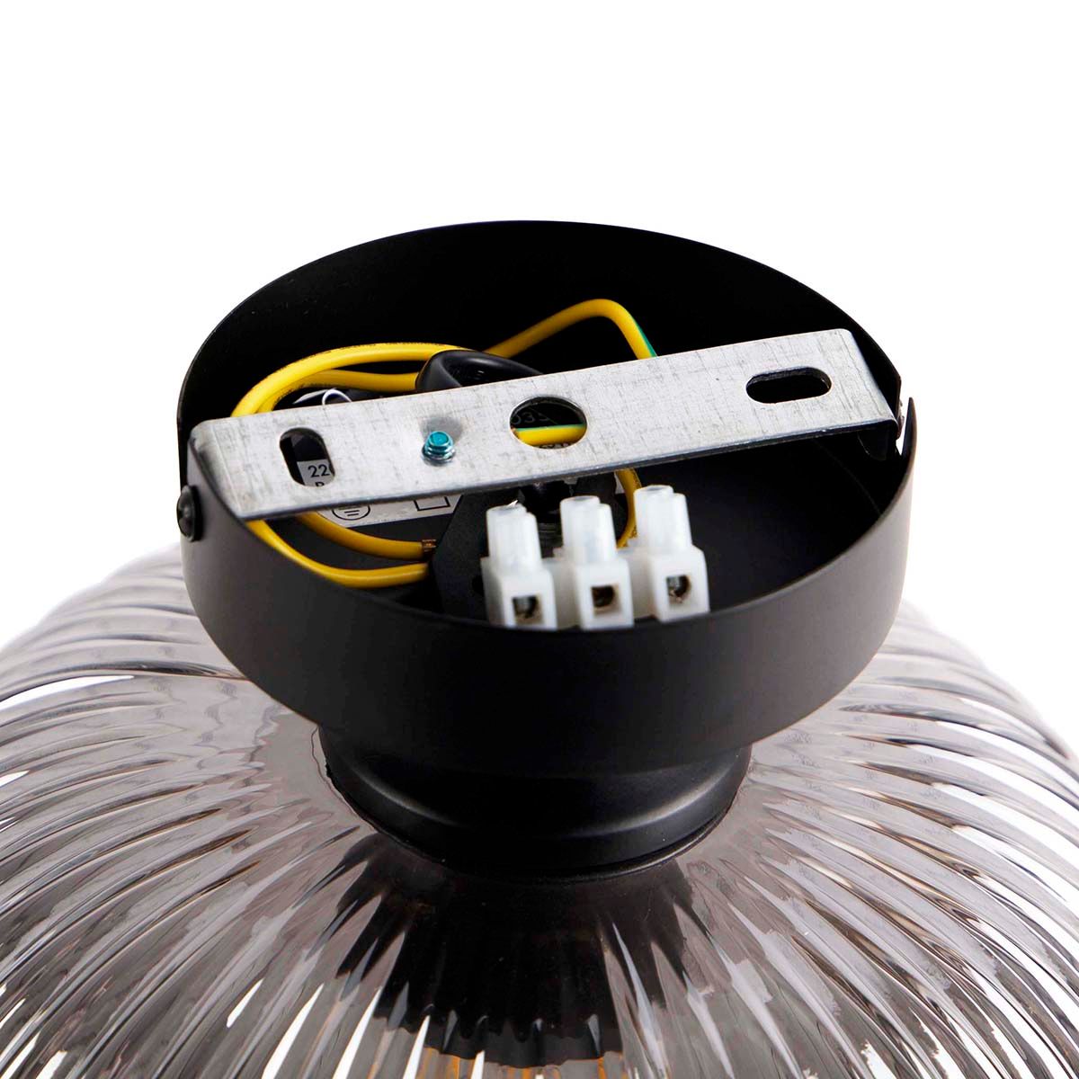 Smart plafondlamp zwart met smoke glas incl. Wifi A60 - Karel