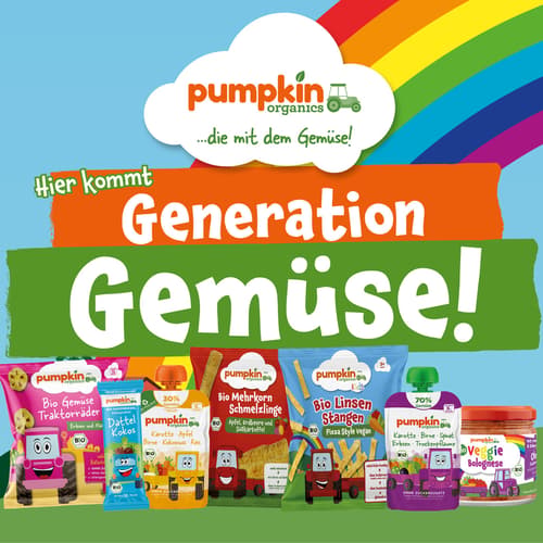 Pumpkin Organics Bio Knusper Wölkchen Karotte und Erdbeere ab 1 Jahr