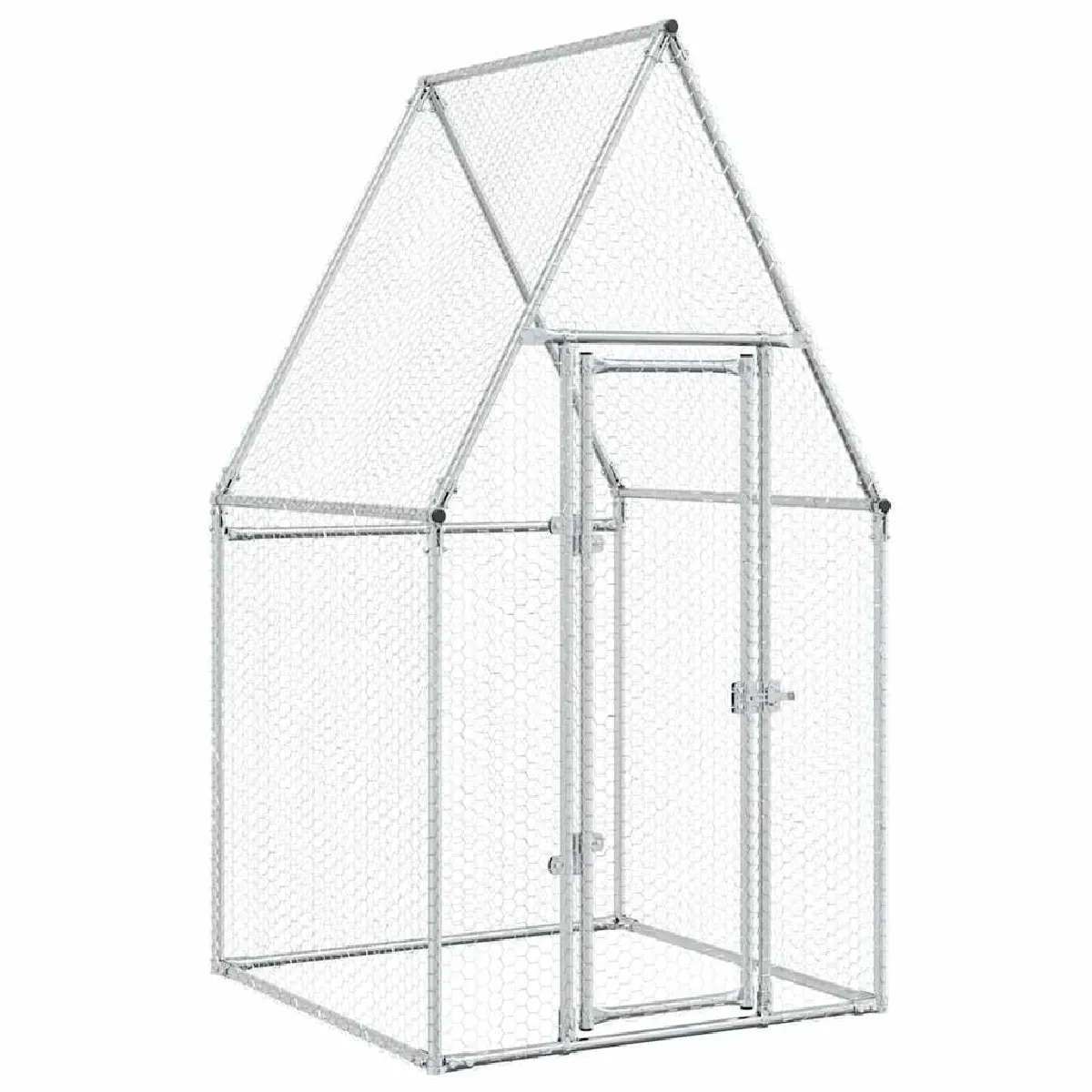 vidaXL Cage poules 100x100x190 cm argentée