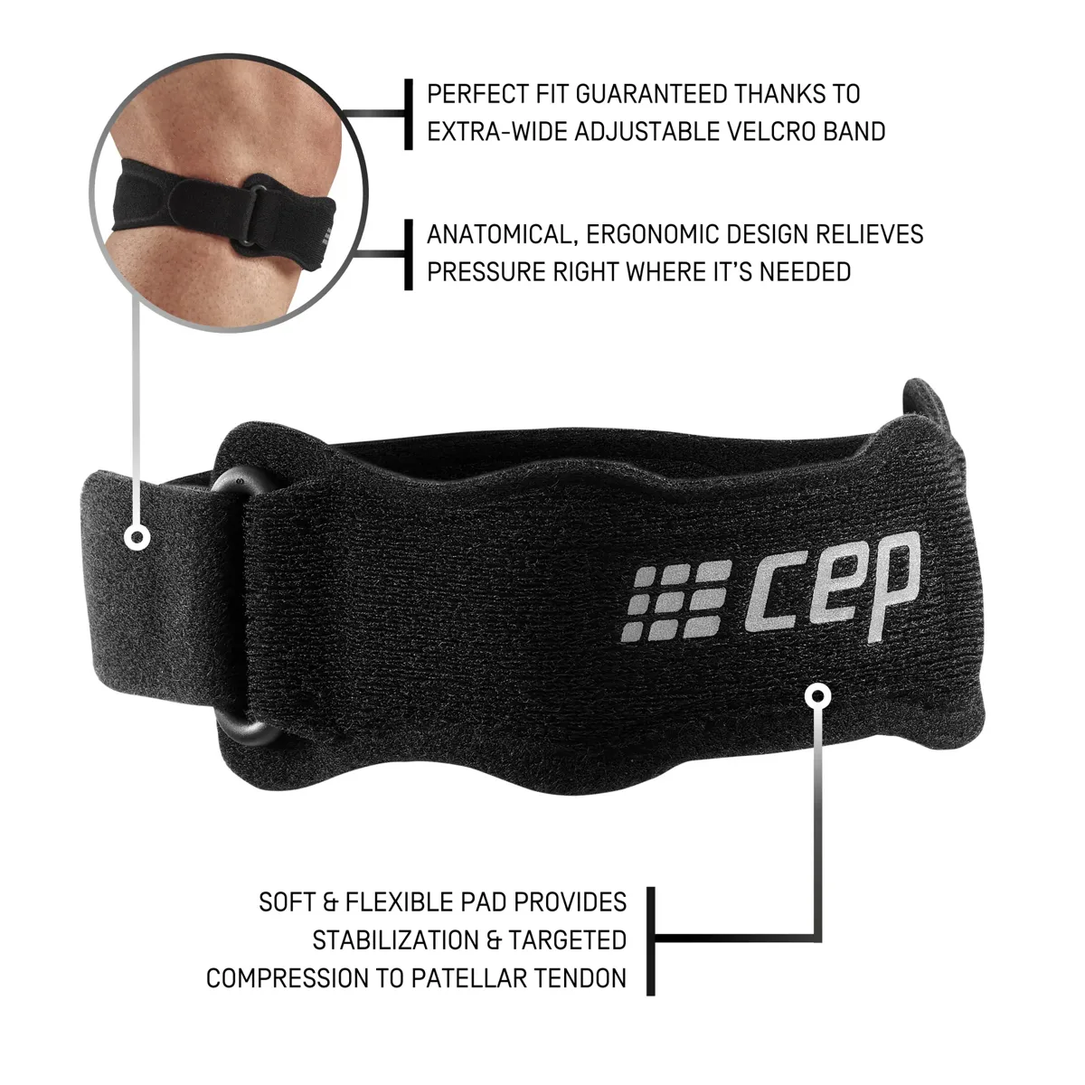 CEP Cep Mid Support, Patella Strap, Unx Black