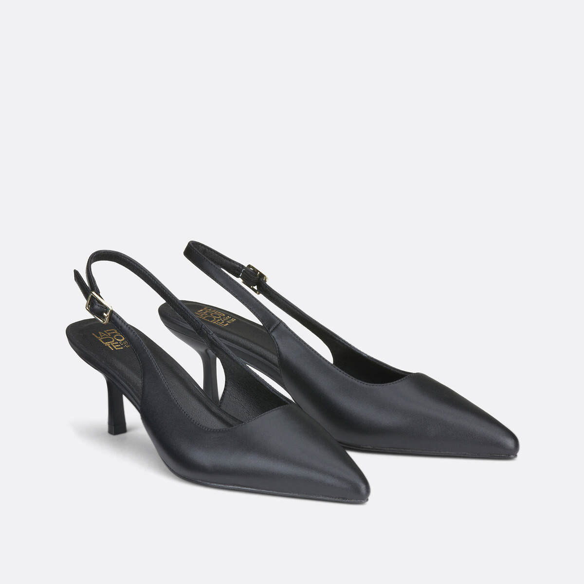 COLEÇÕES LA REDOUTE<br>Sapatos de salto alto em couro com bico fino