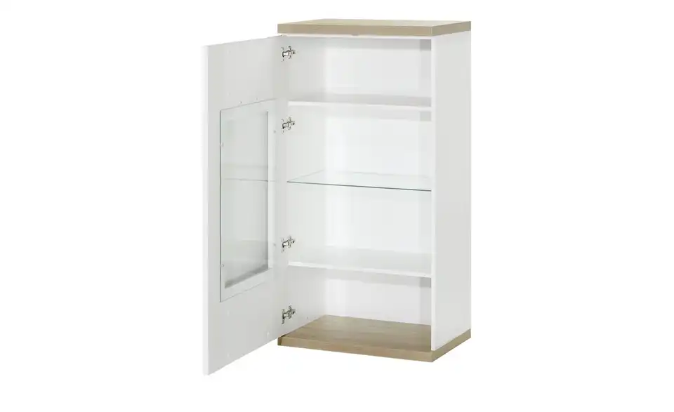 Vitrine Toulon links Spotbeleuchtung Weiß, Eiche sägerau (Nachbildung)