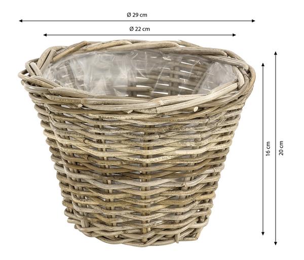 Van der Leeden Rattan-Topf, konisch,