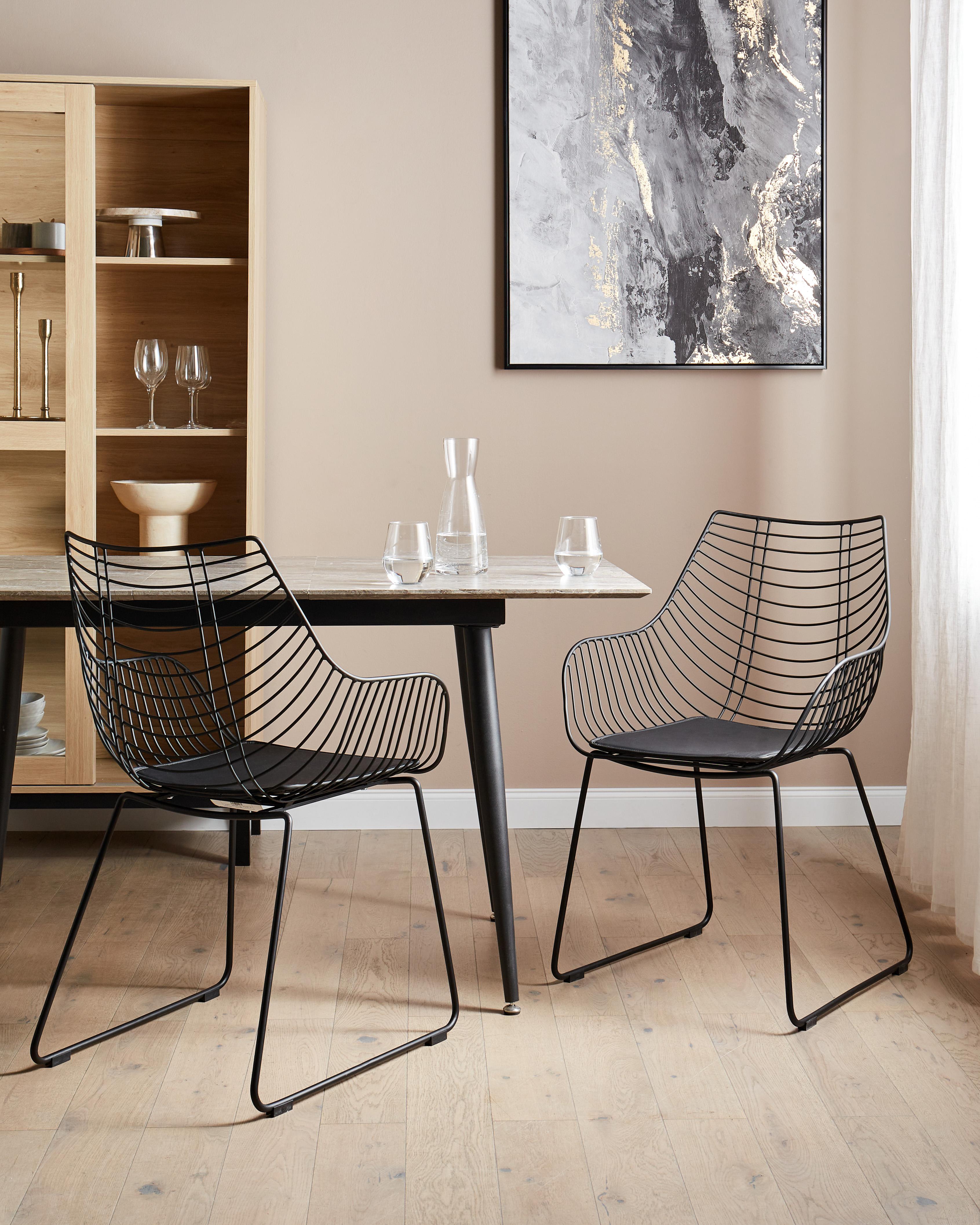 Set van 2 eetkamerstoelen ANNAPOLIS Metaal Zwart