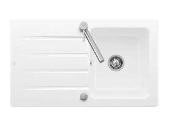 Evier 86 x 51 cm VILLEROY ET BOCH Architectura 50 Blanc vidage automatique inclus