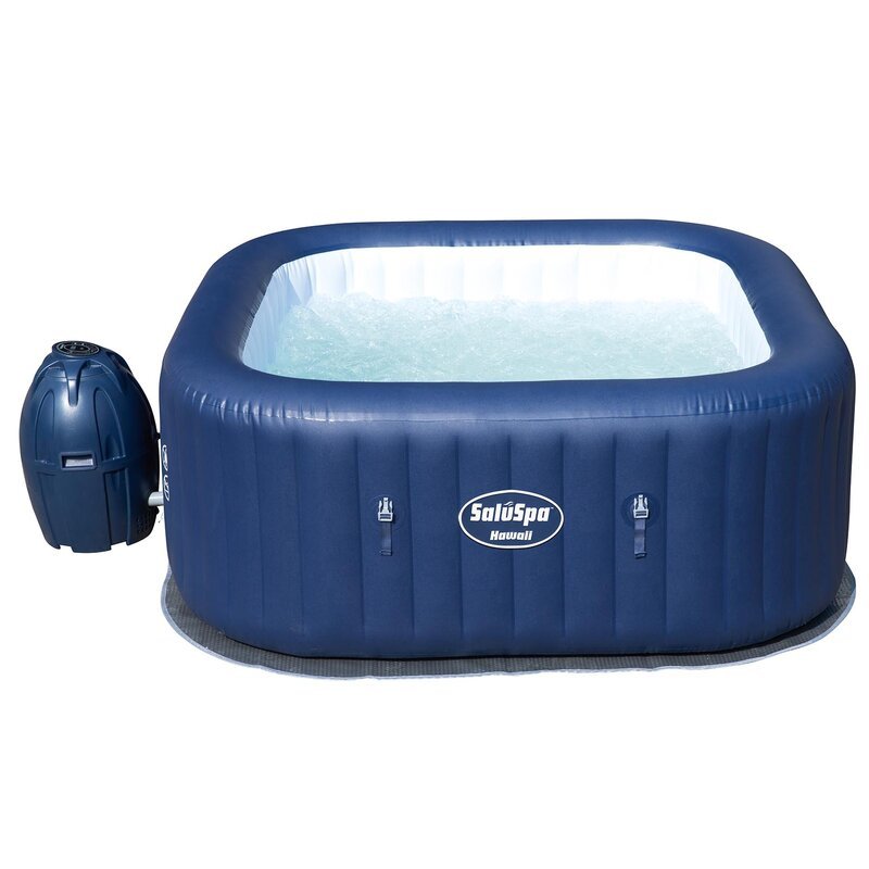 Bestway Saluspa 6 - Banheira de Hidromassagem Inflável Redonda de Vinil com 60 Jatos - Azul Marinho