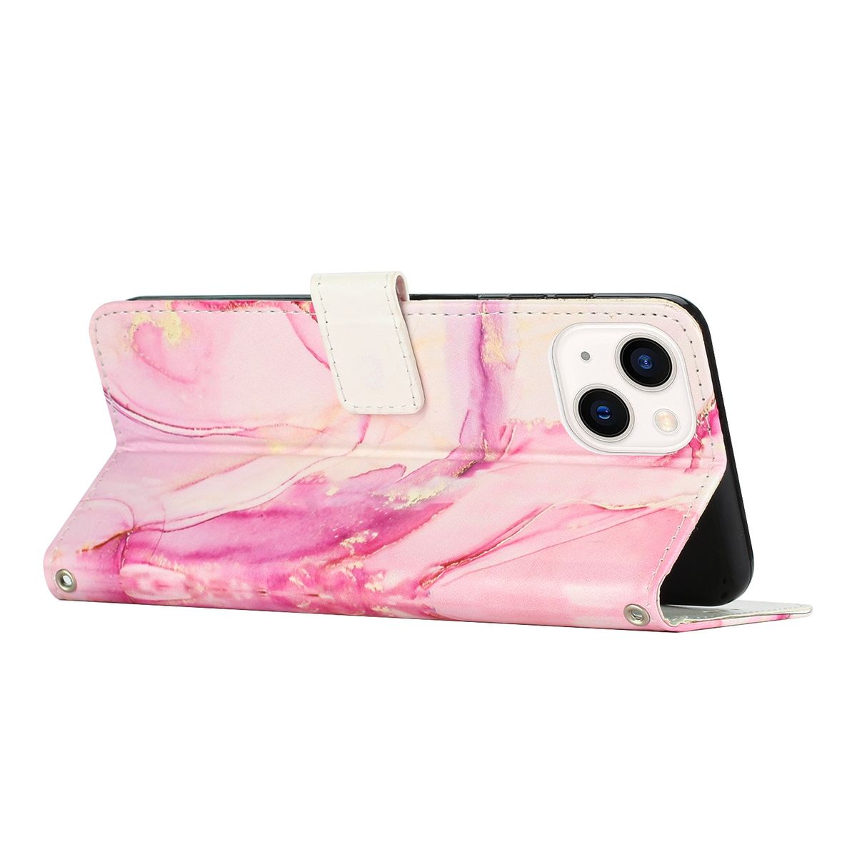 Hülle für Apple iPhone 15 Handy Schutz Case Cover Klapp Tasche Marmor Etuis Neu