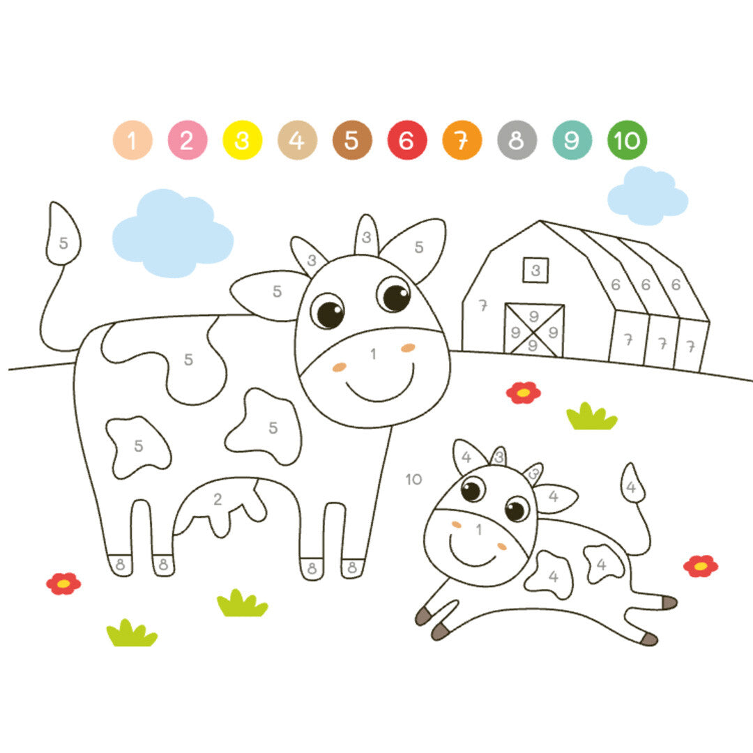 Uitgeverij deltas kleuren op nummer - boerderij