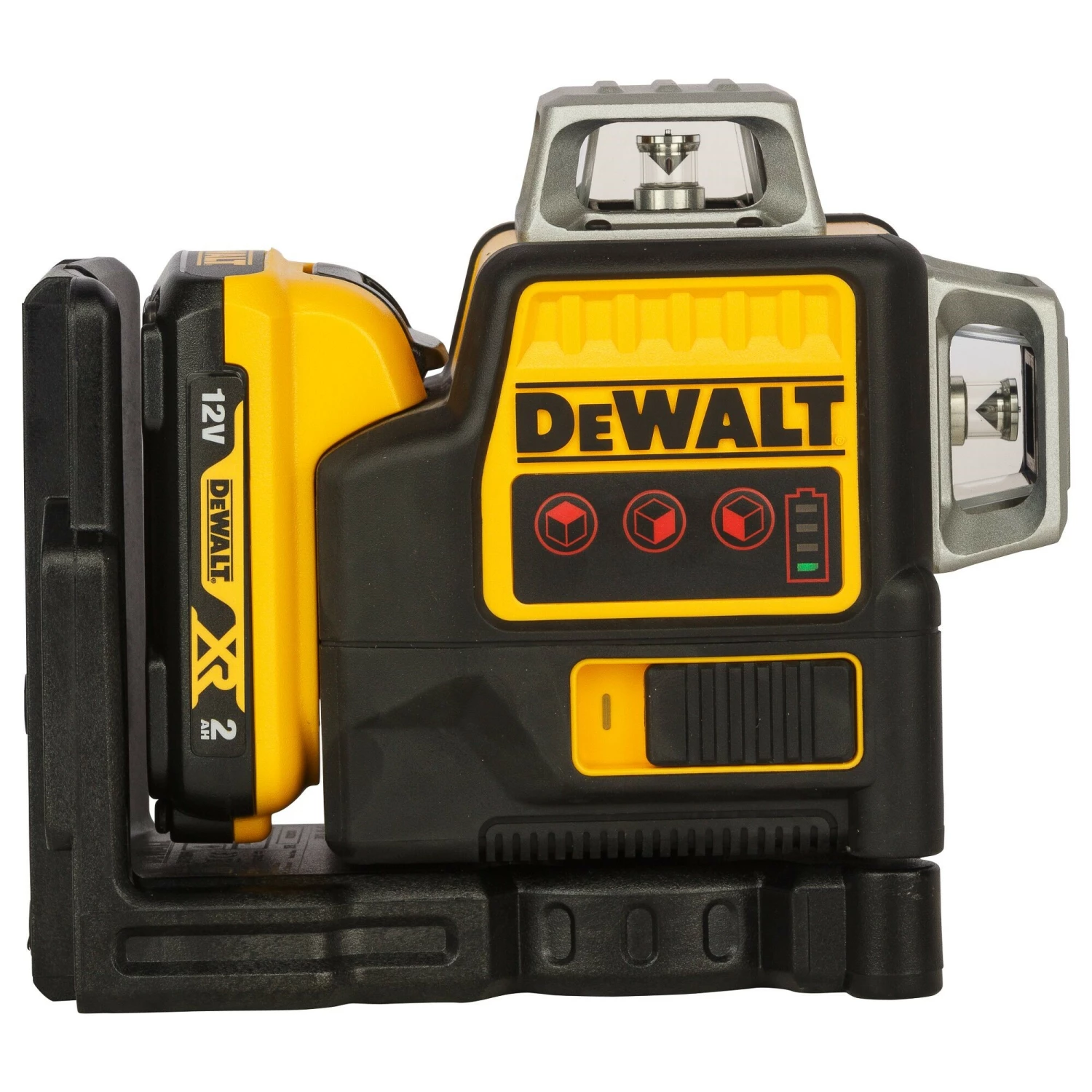 DeWALT DCE089D1R 10,8V Li-Ion accu zelfnivellerende 3x360° graden multilijnlaser set (1x 2.0Ah accu) in koffer - 3 lijnen - 15m - rood