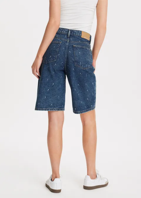 Bermuda short met glitter blauw (BLW.D)