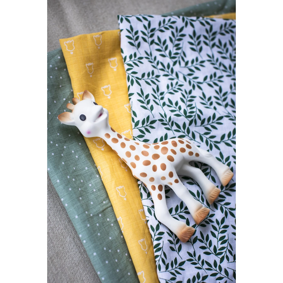 VULLI Sophie la Girafe® Bunte SpucktücherMulltücher 4er Set