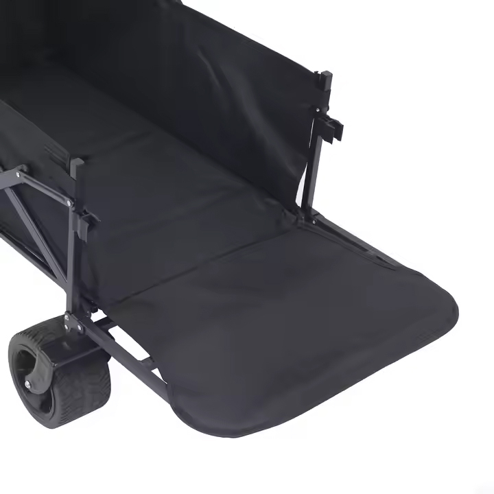 (150L) Faltbarer Leiterwagen Outdoor Bollerwagen Transporthilfe für Camping   Festivals mit Bremsen / Erweiterung - Schwarz
