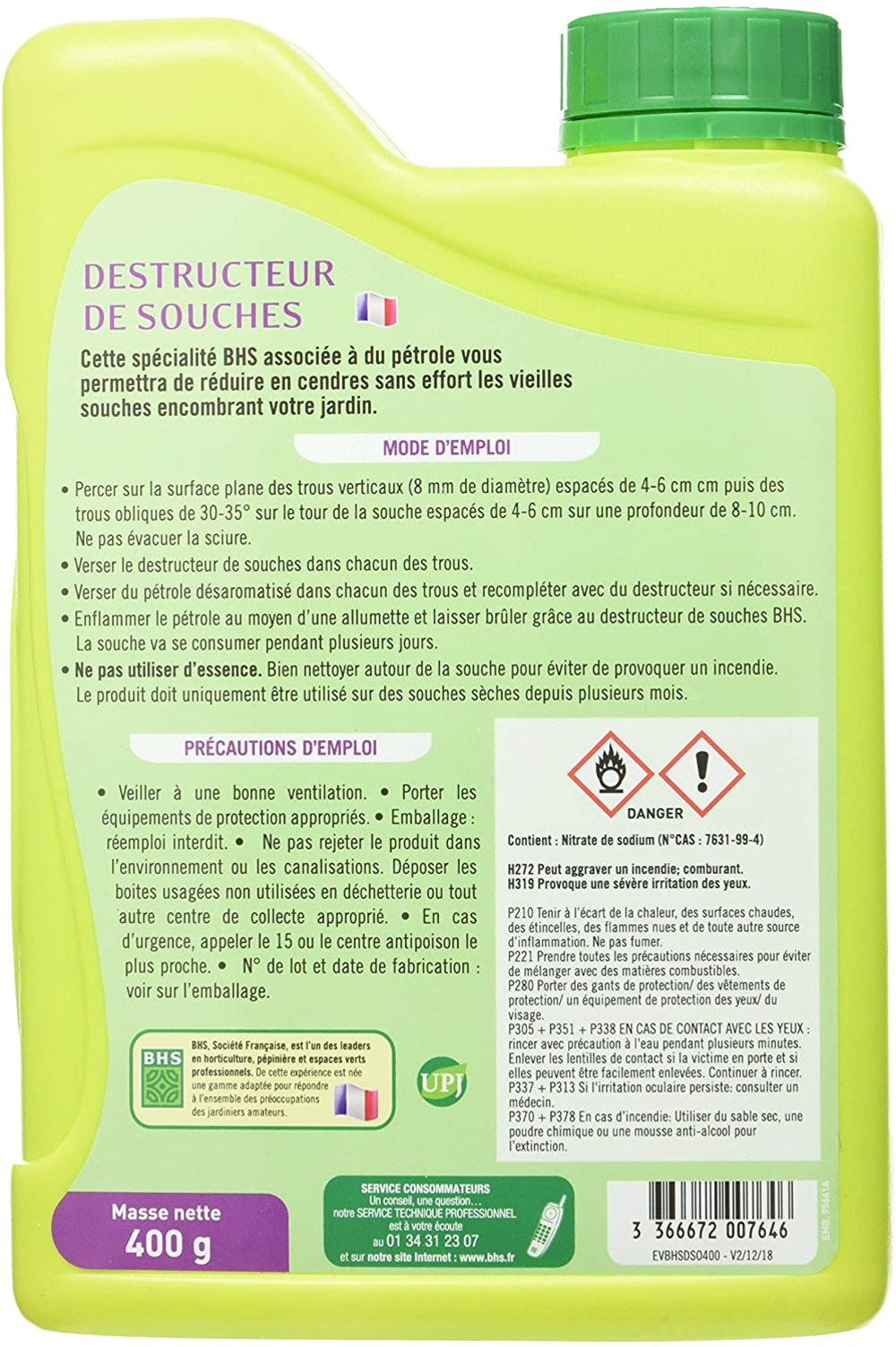 Dso400 | déstructeur de souche | 400 g |poudre à épandre | action rapi
