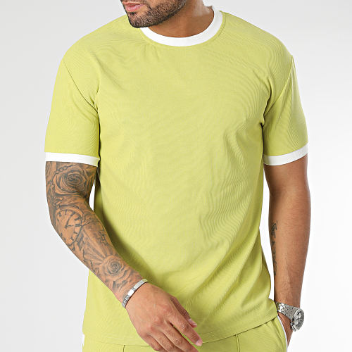 Ensemble Tee Shirt Et Short Jogging Vert Anis