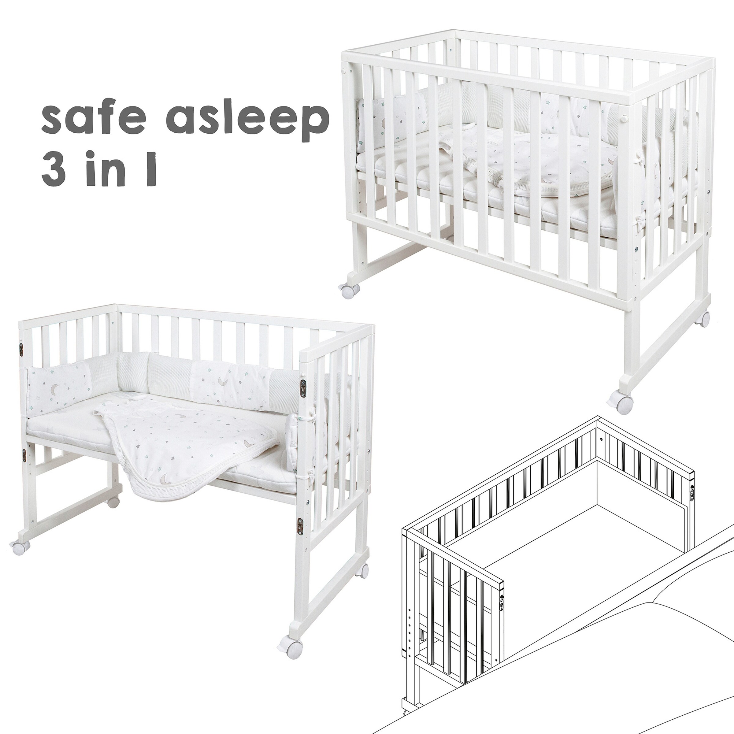 roba Stubenbett 3in1 Sternenzauber safe asleep®