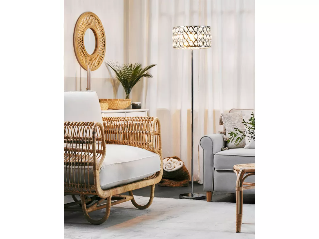 Lampadaire TENNA Cristal Argenté