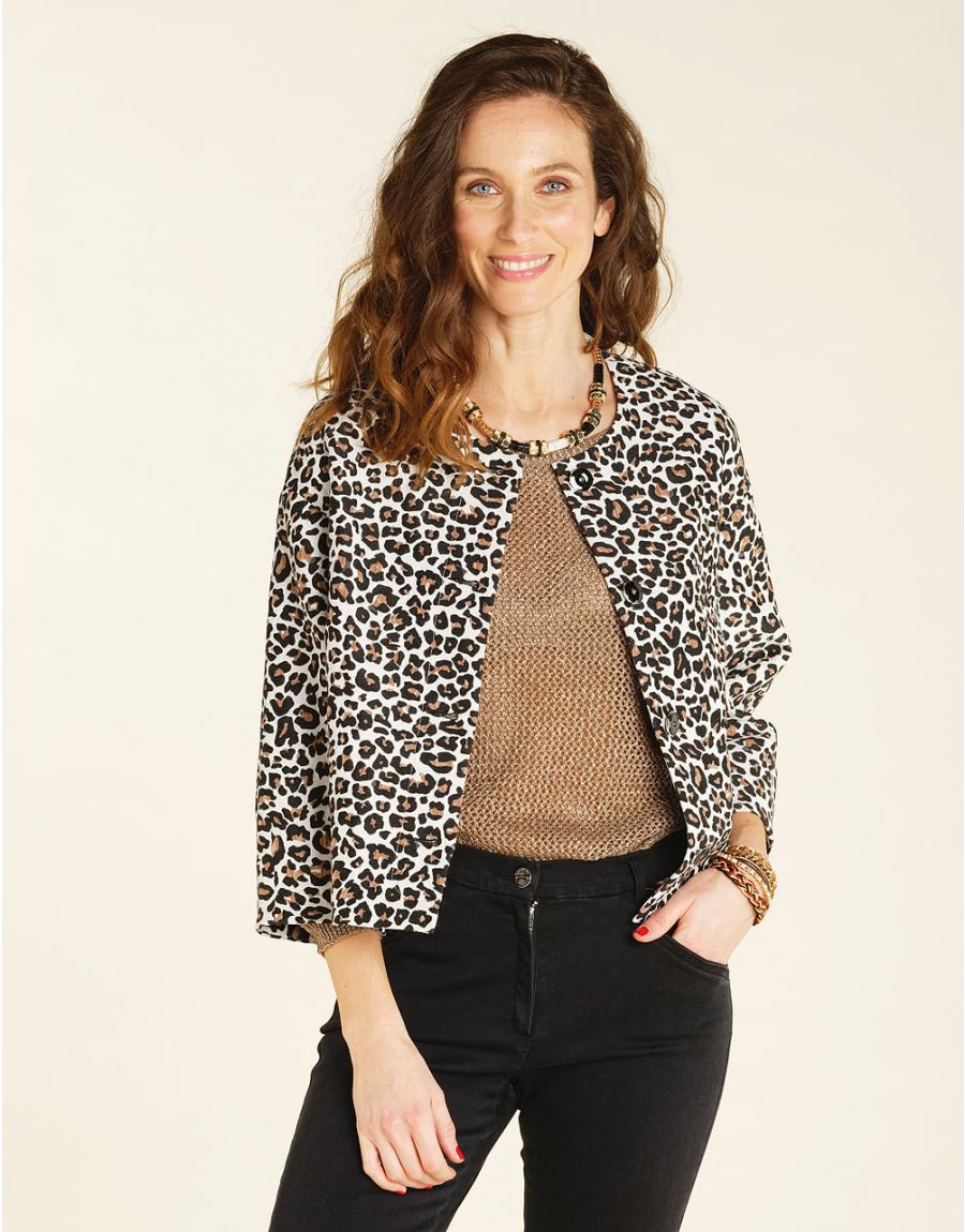 Veste beige imprimée