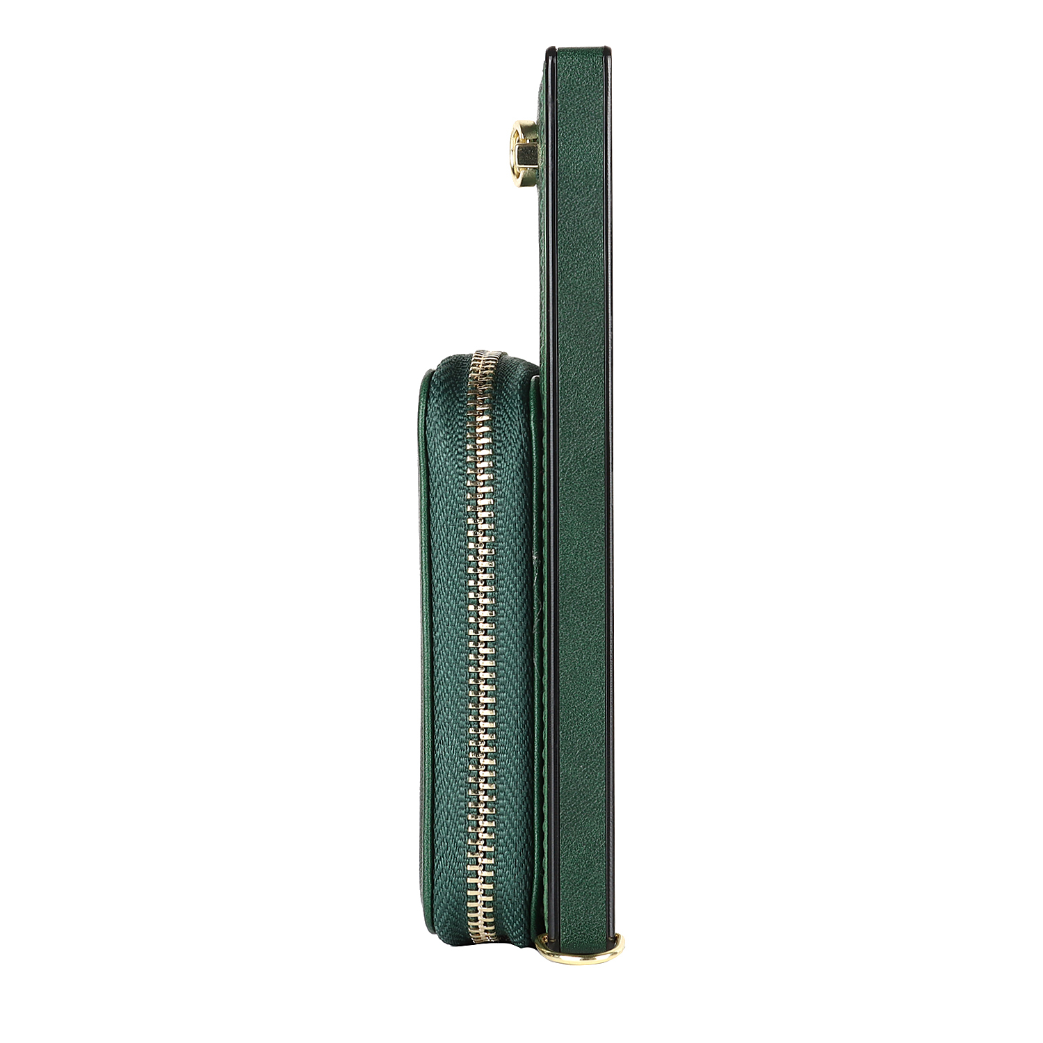 Samsung Galaxy S23 5G Necklace Leder Schutz Hülle mit Kartenfächer   Handykette (140cm) - Dunkelgrün