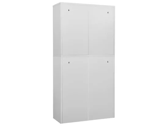 Armoire de bureau Gris clair 90x40x180 Acier 3