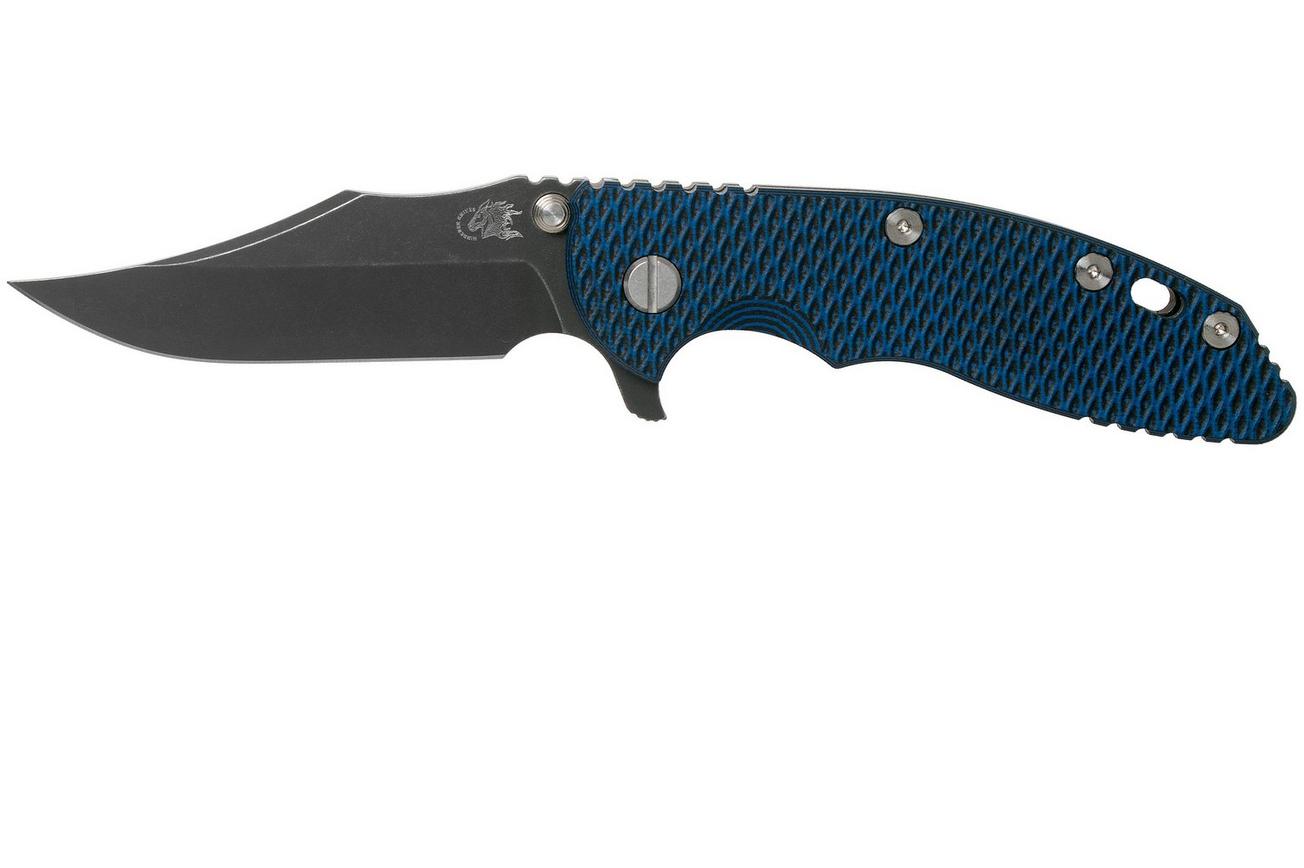 Rick Hinderer XM-18 3.5 Bowie 20CV Battle Black, Blue-Black G10 zakmes
