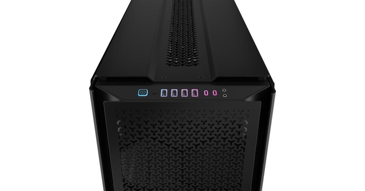 CorsairiCUE LINK 9000D RGB AIRFLOW big tower behuizing  (Zwart | 4x USB-A | 2x USB-C | Tempered Glass)