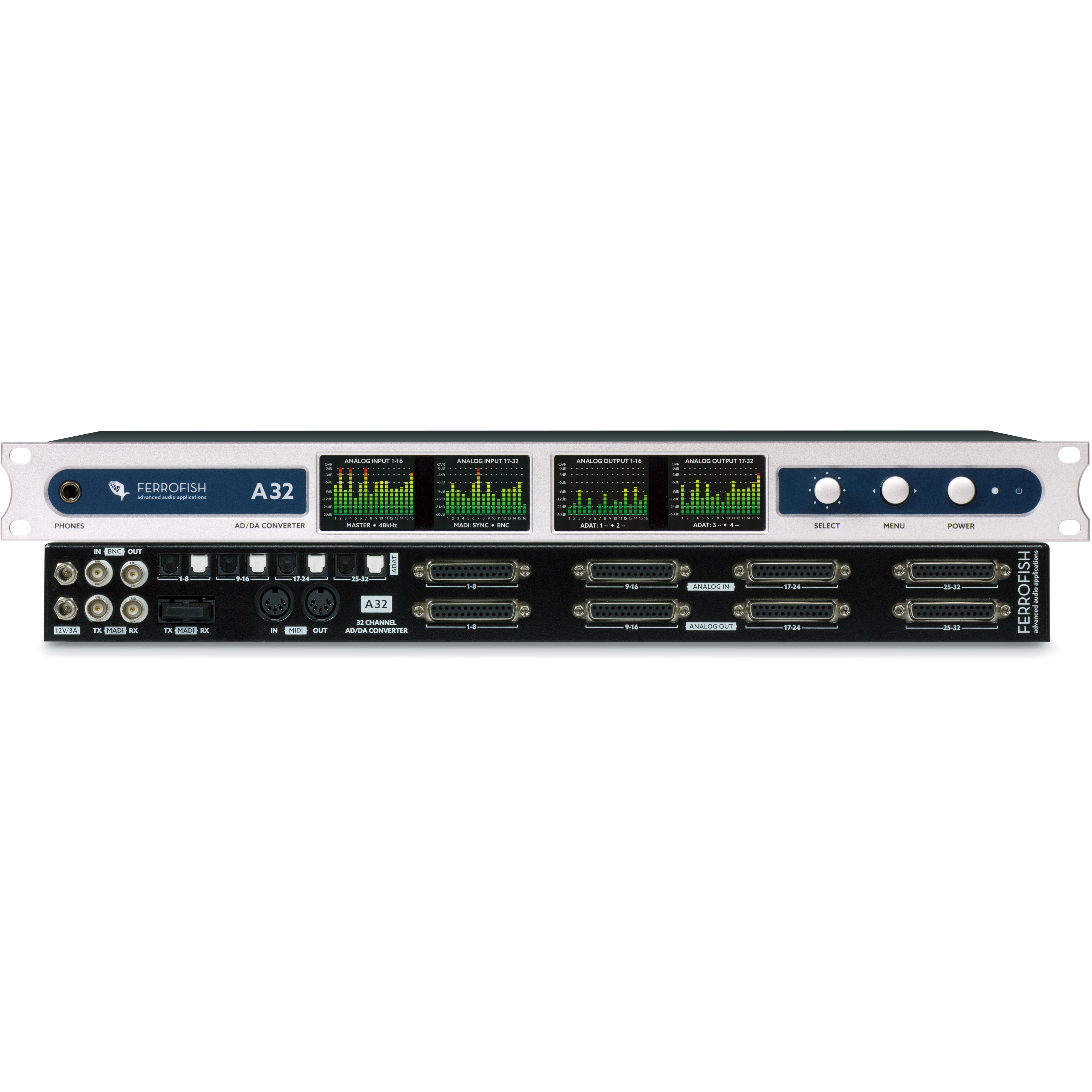 Ferrofish A32 Singlemode 32x32 AD/DA, MADI & ADAT Converter