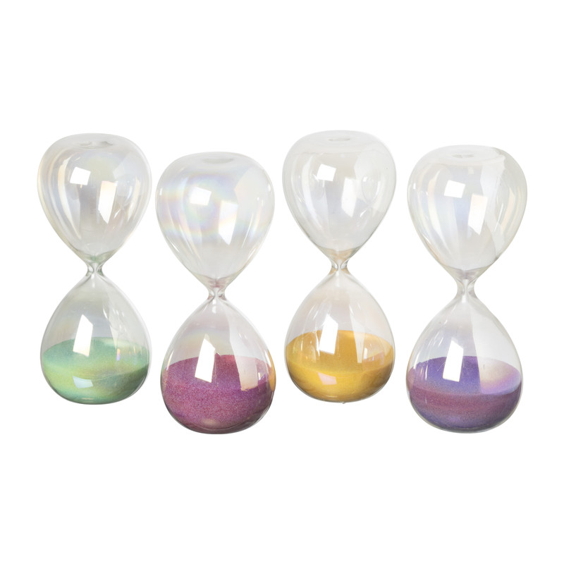 Zandloper glas - geel - ø6x15 cm