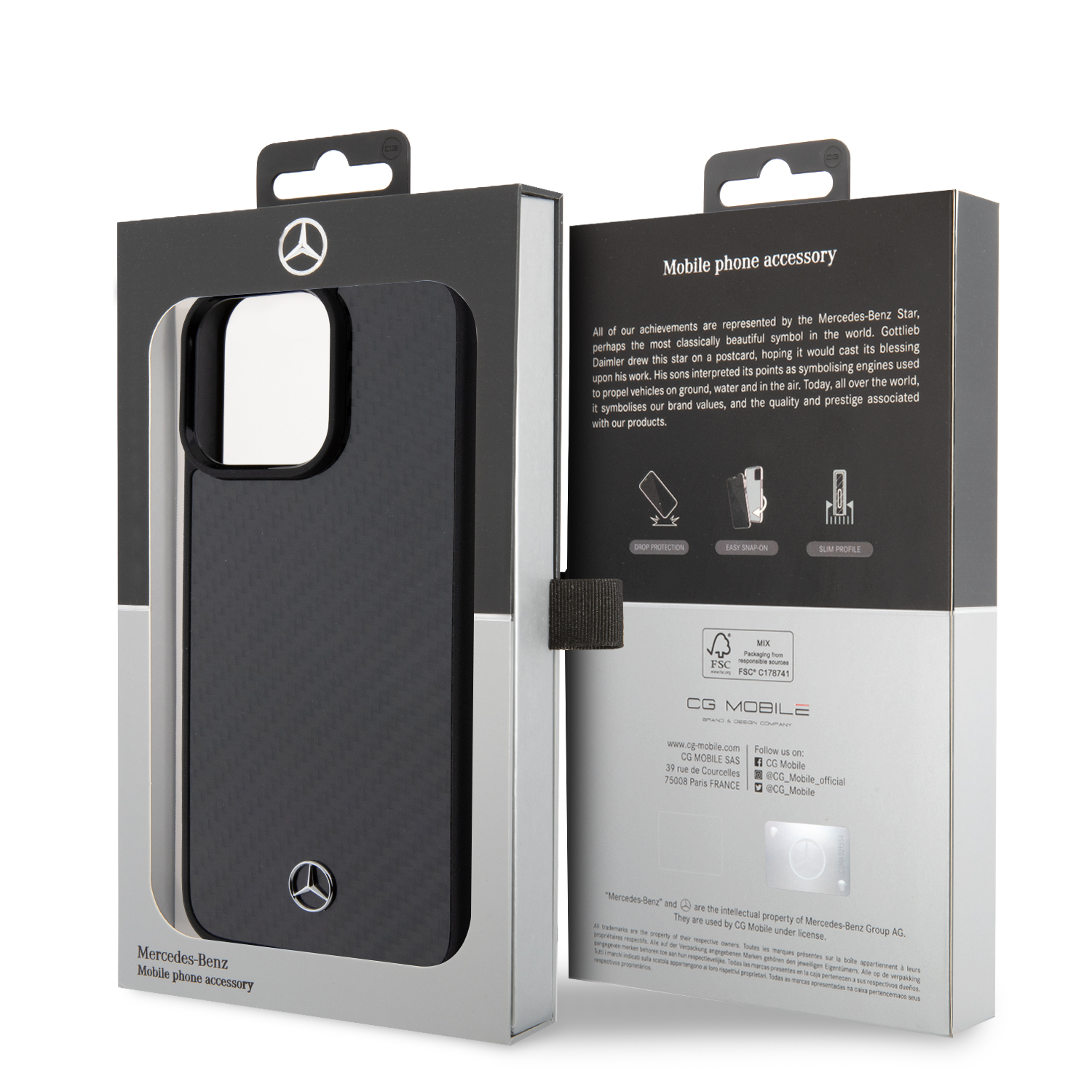 iPhone 15 Pro Max Hardcase Hülle Carbon Fibre Dynamic (MEHCP15XRCABK) - Schwarz
