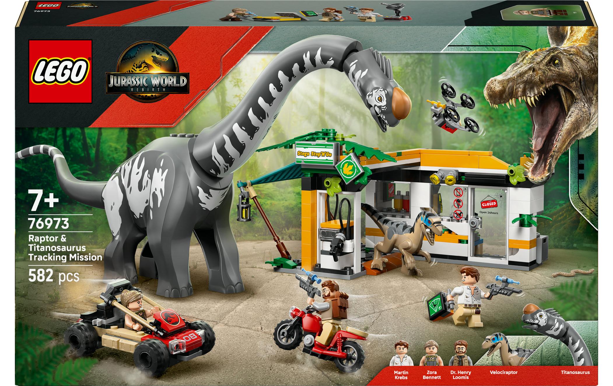 Jurassic World Raptor Titanosaurus: Grosse FährtensucheLego Bauset mit Dino zum Spielen und Ausstellen