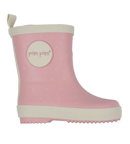 Pom Pom Gummistiefel - Rose mit Dot