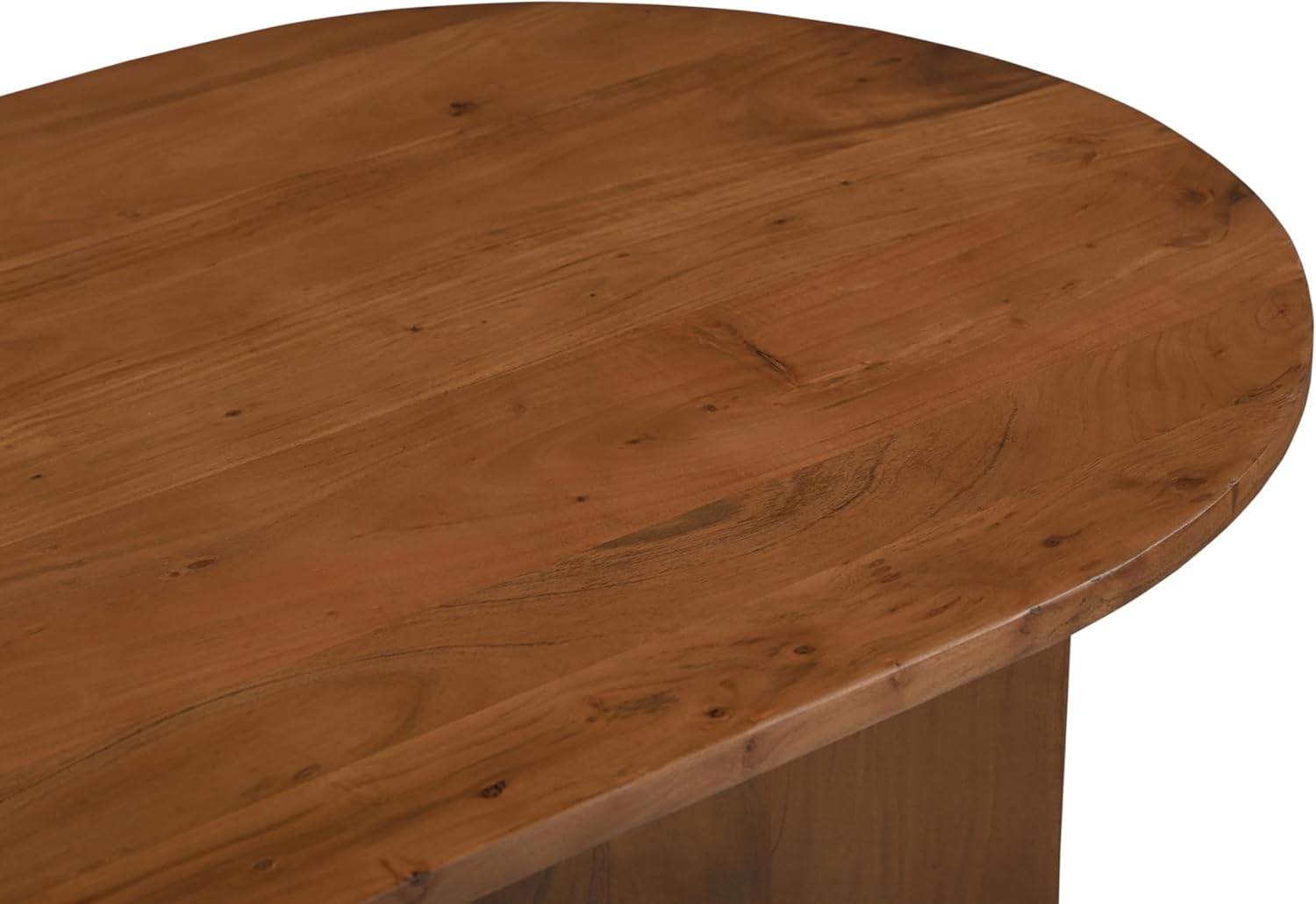 SAM Esstisch Laurie | 160 x 90 cm | Akazienholz massiv | Farbe: Nussbaumfarben | Oval mit gerader Kante | V-Gestell Holz | Esszimmertisch/Küchentisch aus Massivholz