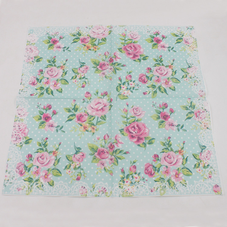 (40er Set) 33x33cm Einweg Servietten Party Tisch Dekoration - Rosen