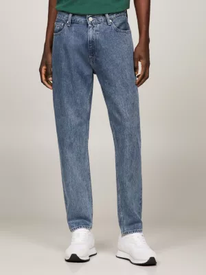 Calça jeans regular afunilada estilo pai