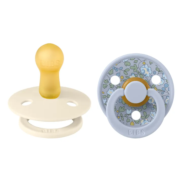 Bibs Tétines en caoutchouc naturel Bibs x Liberty - Set de 2 | Bleu ciel