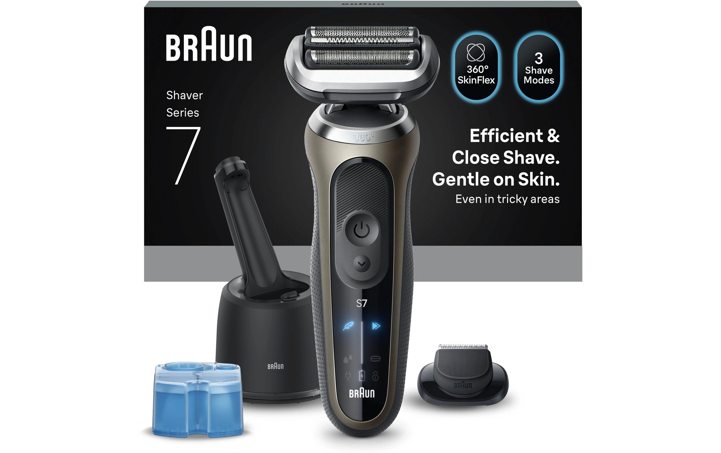 Braun Elektrogesichtshaarentferner »Series 7 72-C7200cc« Reinigungsstation