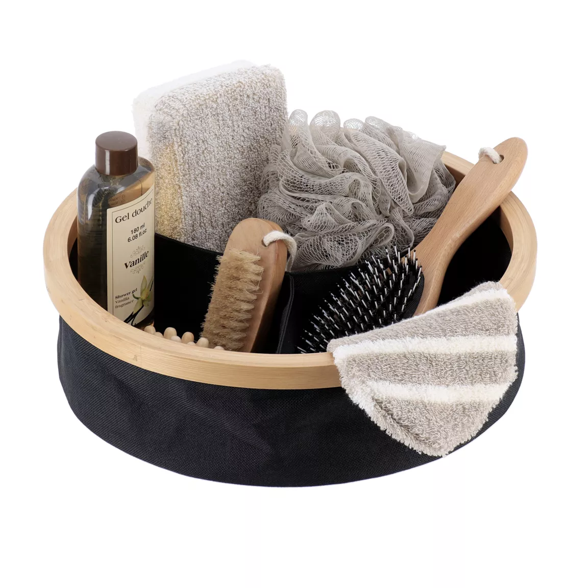 Organisateur rond pliable 3 compartiments (D30 x H10 cm) Purebamboo Noir