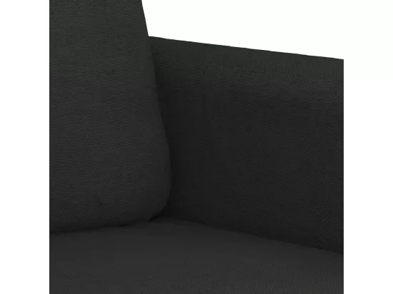 Ensemble de canapés 4 pièces avec coussins noir tissu