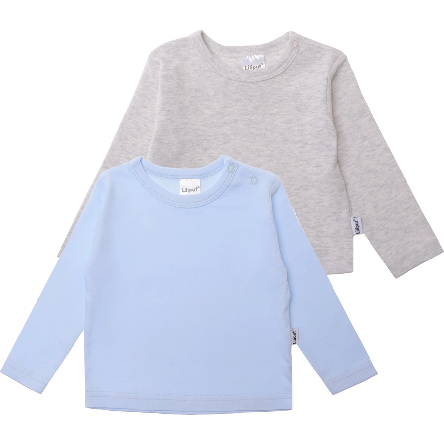 Liliput Langarmshirts im 2er Set hellblau grau-melange
