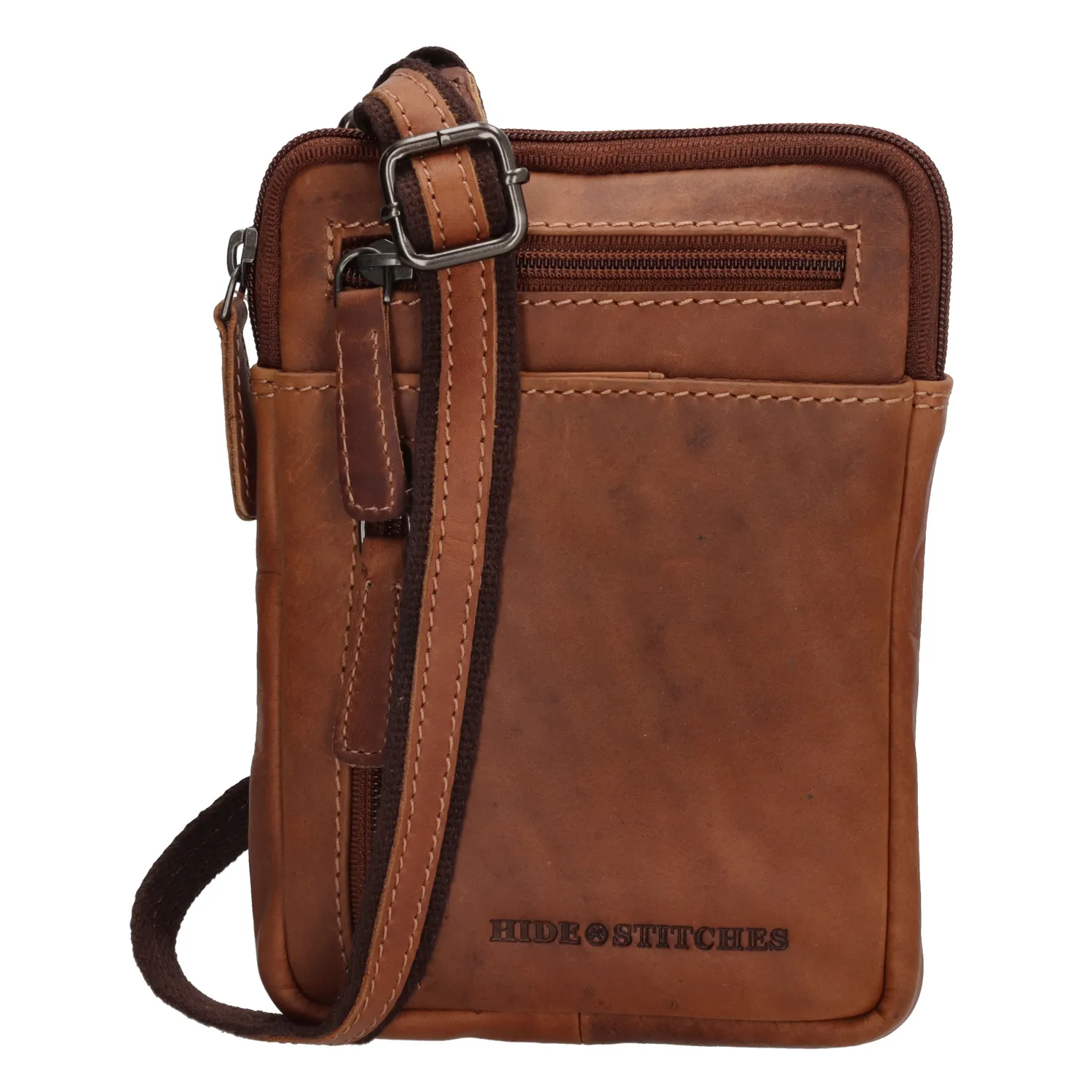 Hide & Stitches Japura Schoudertas Cognac