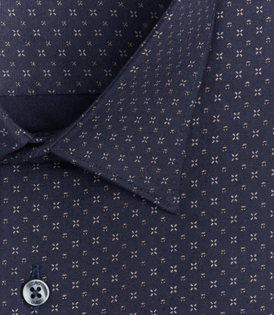 Chemise imprimée micro motif marine 