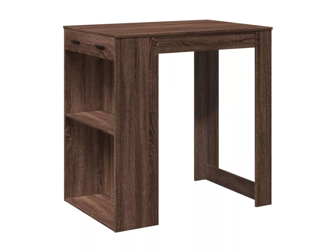 Table de bar chêne marron 102x70x103,5 cm bois d'ingénierie
