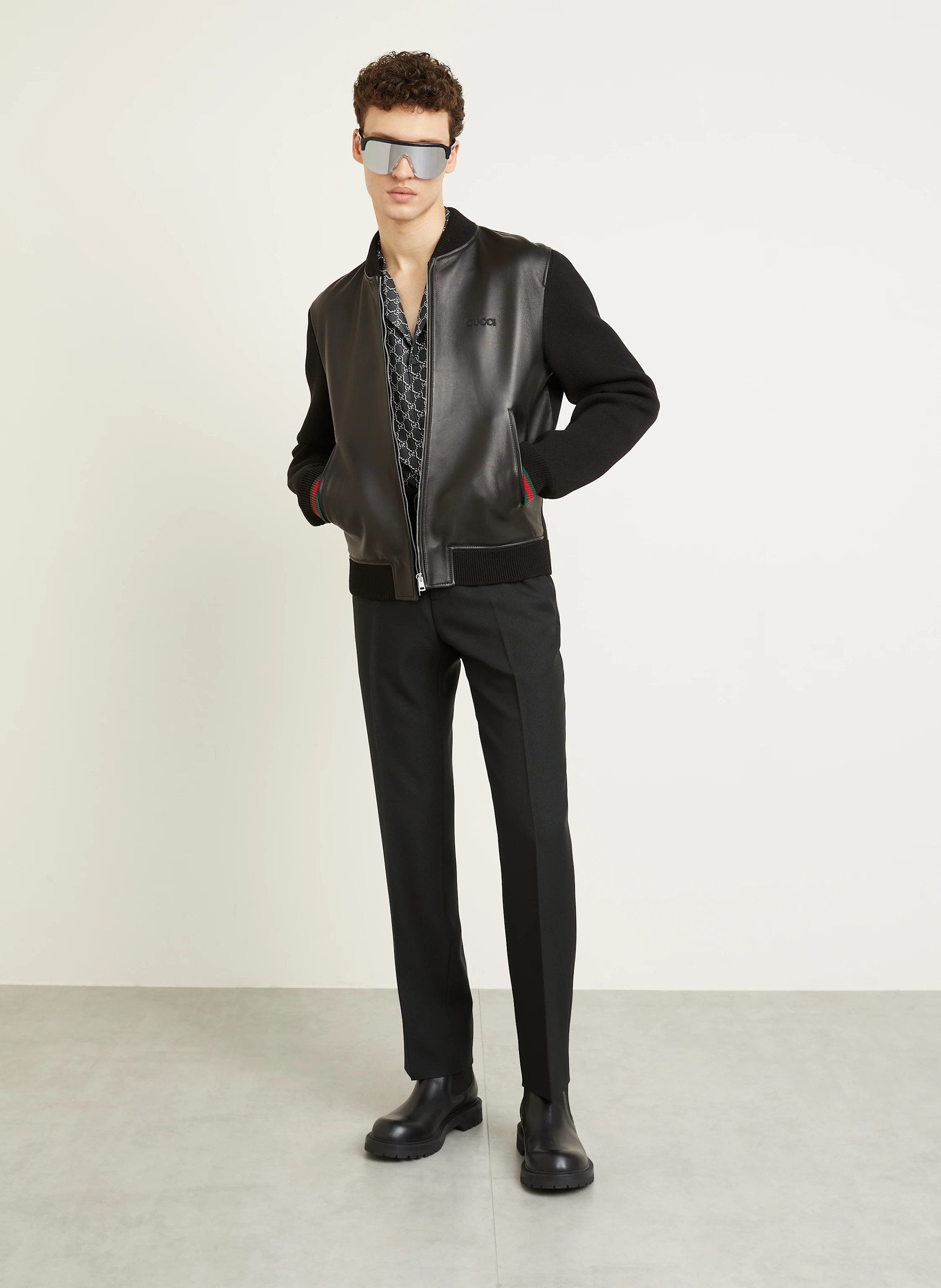 GUCCI Lederjacke im Materialmix