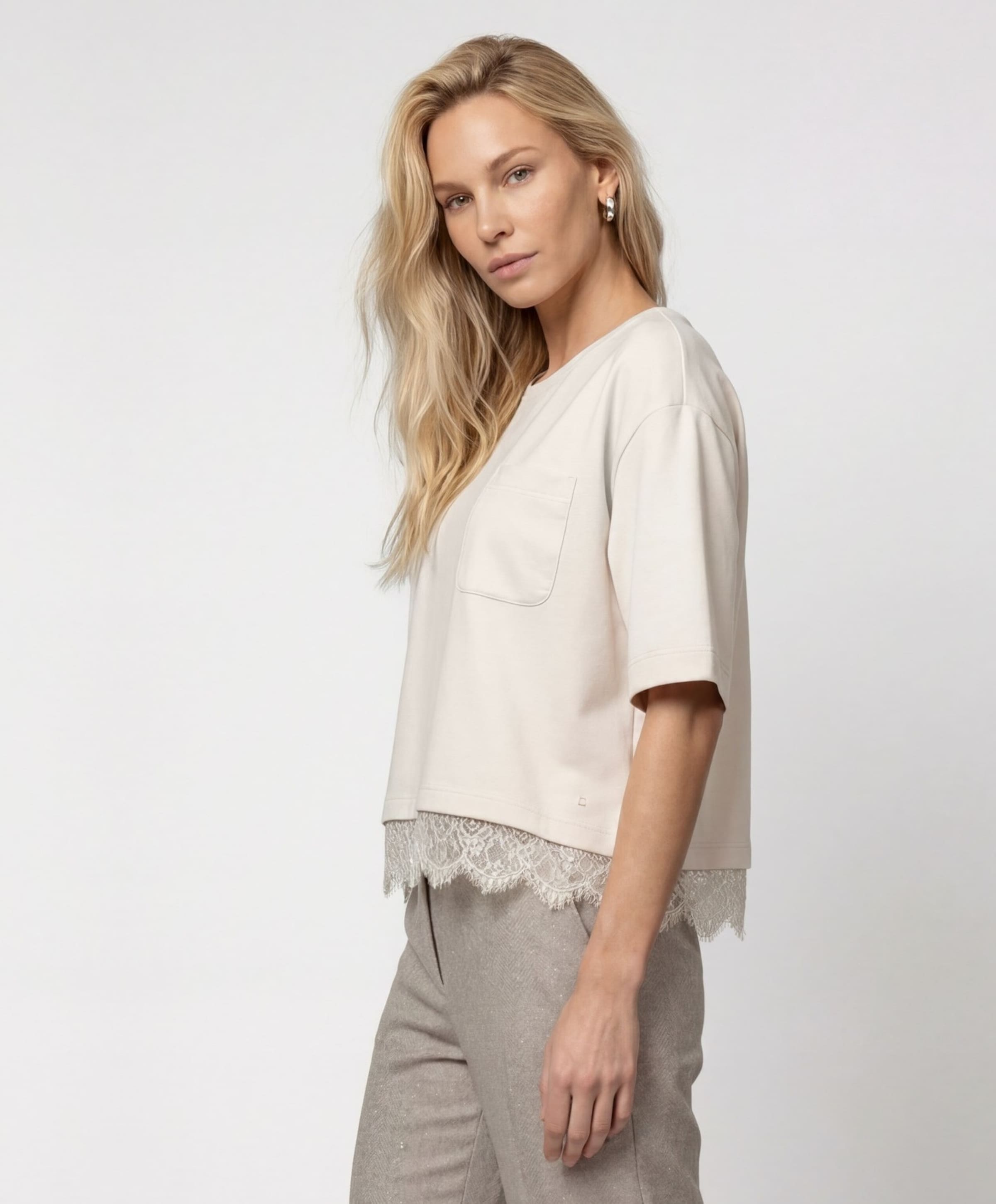 Monari Dames T-shirt ecru